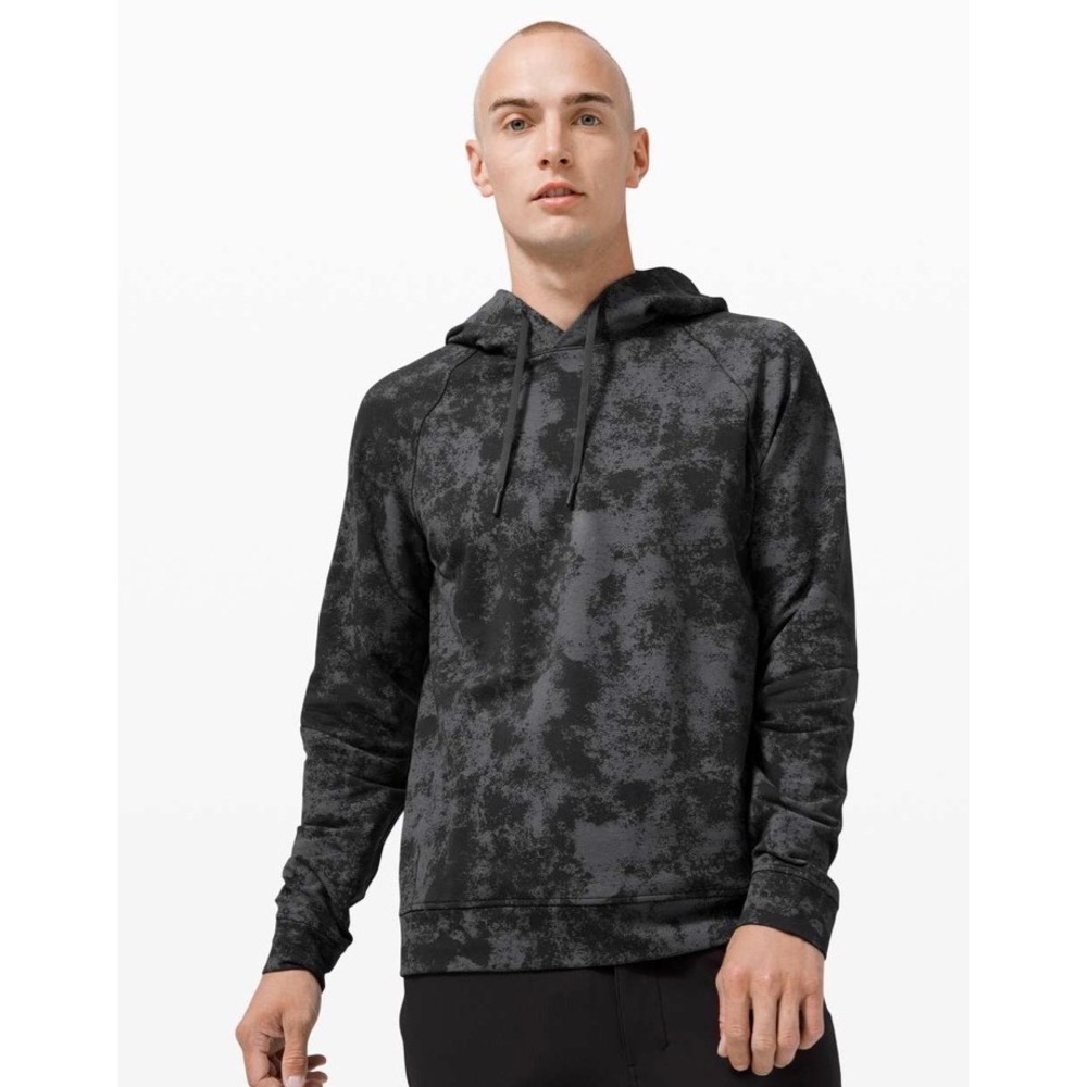 Lululemon City Sweat Pullover Hoodie Sz S French Terry Grey Black Marble athle